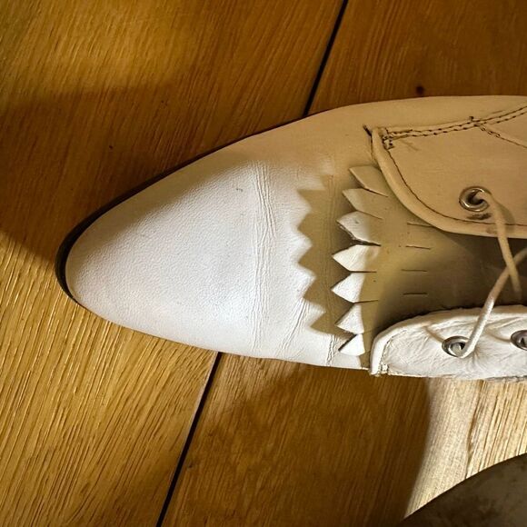 Vintage Laredo prairie dove lace-up western boots white 9 - Picture 4 of 11